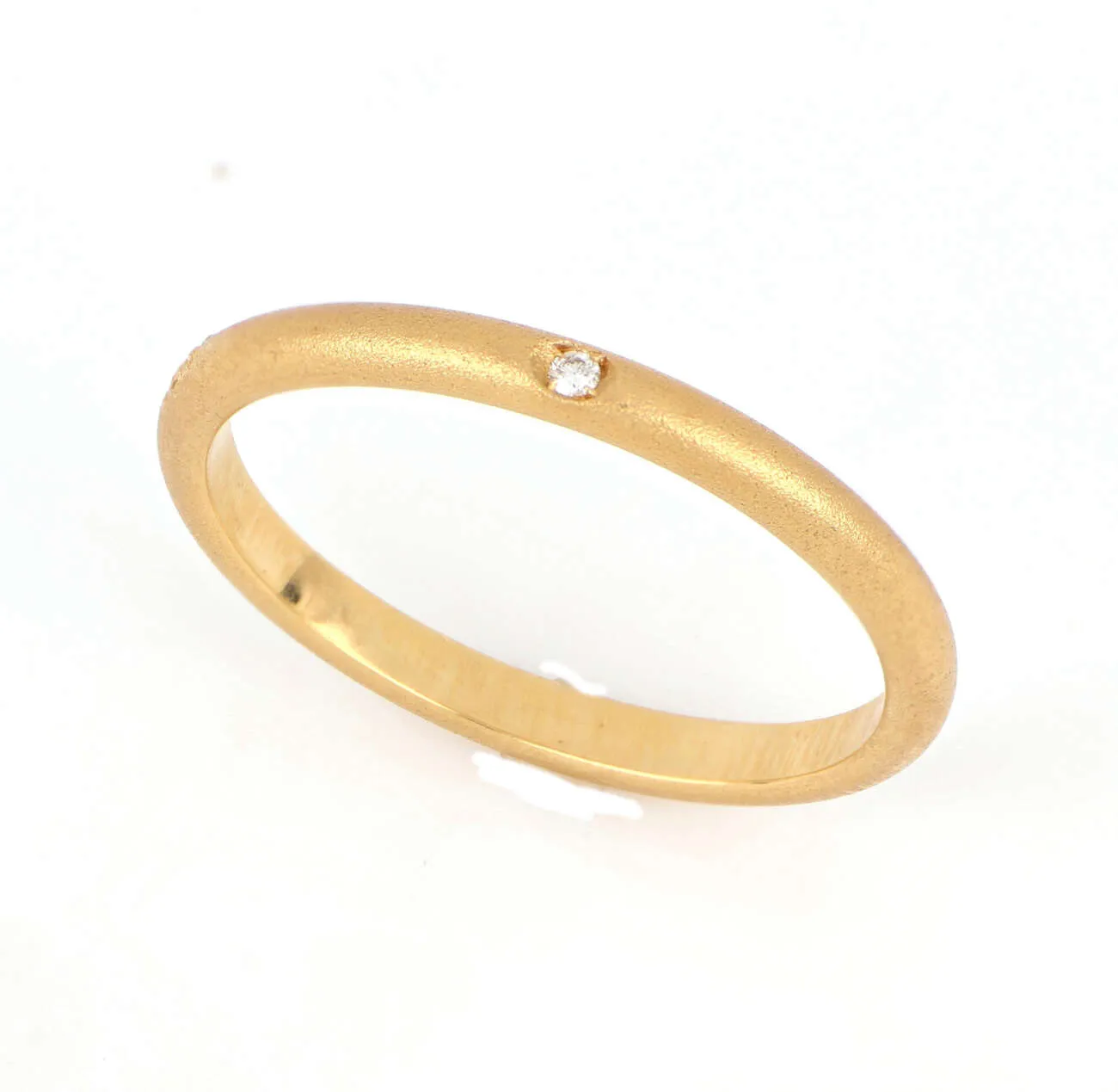 Anello fedina in oro giallo satinato e brillante AN-76